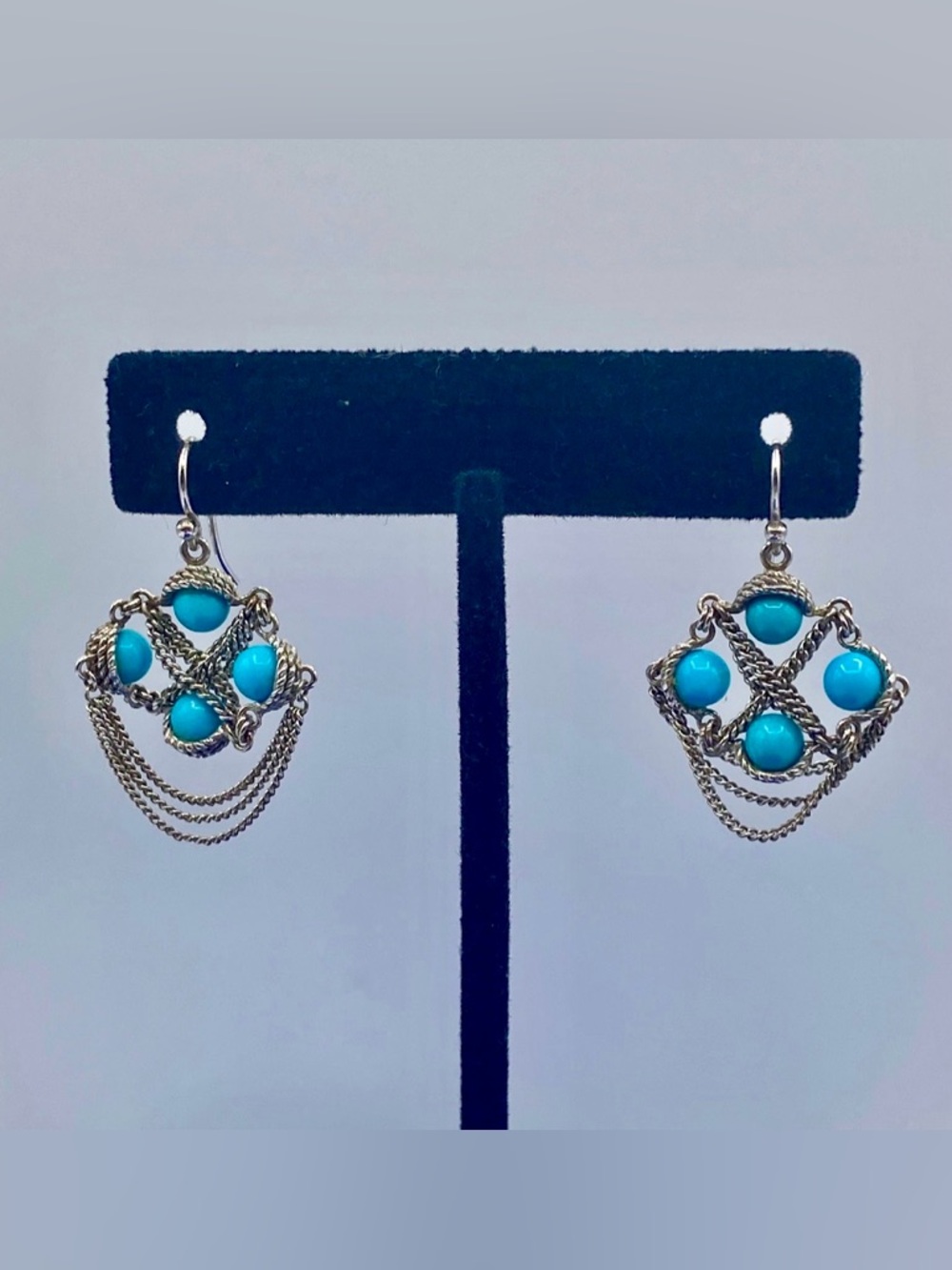 Sterling Silver Turquoise Ball Earrings